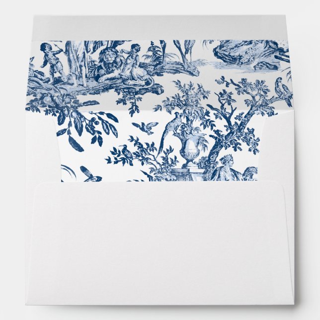 Fantasy Mythical Creatures Vintage Toile-Blue Envelope (Back (Bottom))