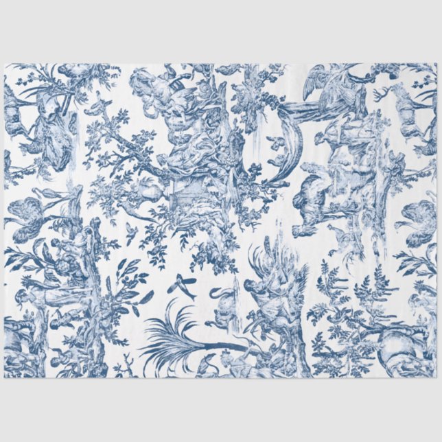 Fantasy Mythical Creatures Vintage Toile-Blue Tissue Paper (Front)