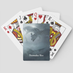 Fantasy Mythical Dragon in Flight Personalize Playing Cards