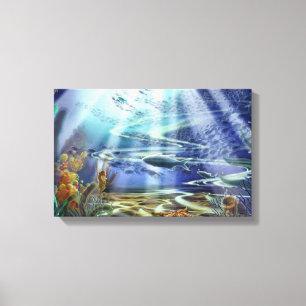 Fantasy Ocean Floor  Wrapped Canvas