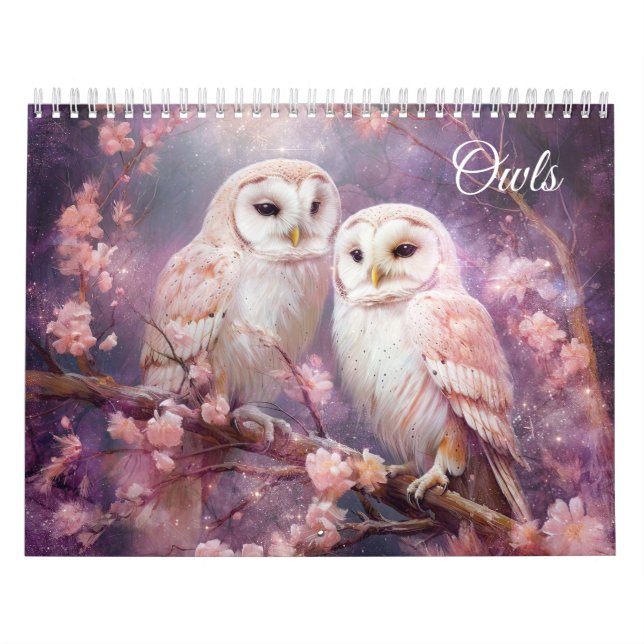 Fantasy Owls in Abstract Style Calendar (Cover)
