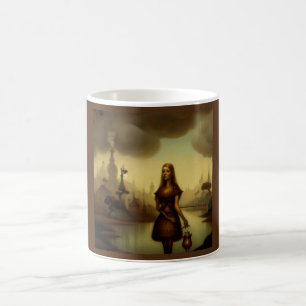 Fantasy Painting 4 - Girl Holding Lantern Coffee Mug