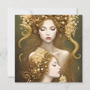Fantasy Painting Exquisite Delicate Gold Intricate Card