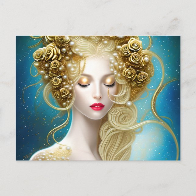 Fantasy Painting of a Sensual Female Swimming Unde Postcard (Front)