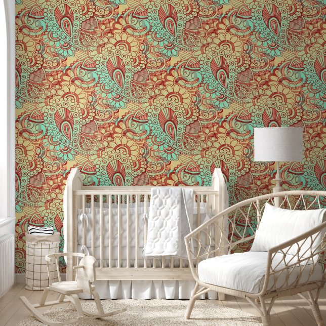 Fantasy Paisley Ornaments Seamless Pattern 11 Wallpaper (Kids)
