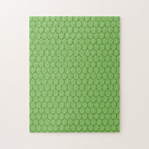 FANTASY PARTY, GREEN DRAGON SCALES PATTERN Novelty Jigsaw Puzzle