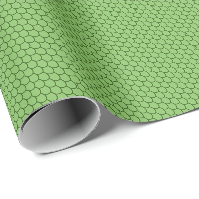FANTASY PARTY, GREEN DRAGON SCALES PATTERN Novelty Wrapping Paper (Roll Corner)