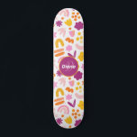 Fantasy pattern Personalized Monogram Skateboard<br><div class="desc">Perfect for daughter's Birthday! A unique and colourful Skateboard  to personalise with name and Monogram. Visit our Girls Skateboards collection on Zazzle to view more designs at Creativeskates.</div>