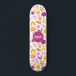 Fantasy pattern Personalized Monogram Skateboard<br><div class="desc">Perfect for daughter's Birthday! A unique and colourful Skateboard  to personalise with name and Monogram. Visit our Girls Skateboards collection on Zazzle to view more designs at Creativeskates.</div>