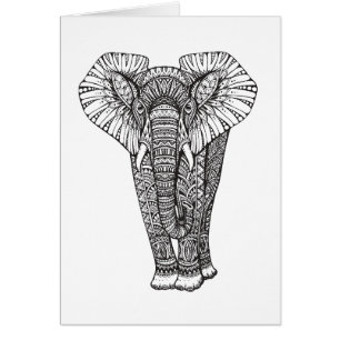 Fantasy Patterned Elephant Doodle