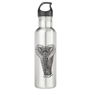 Fantasy Patterned Elephant Doodle 710 Ml Water Bottle