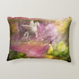 Fantasy - Pegasus - The enchanted garden Accent Pillow