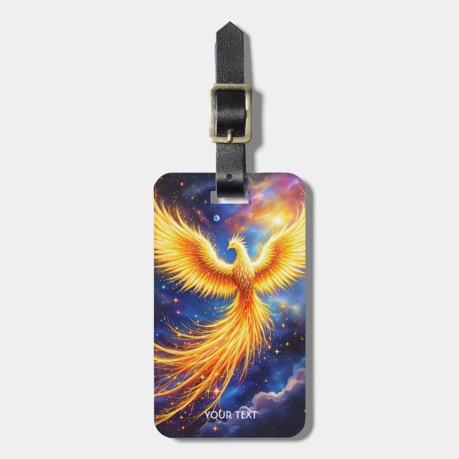 Fantasy Phoenix Stars Space Luggage Tag (Front Vertical)