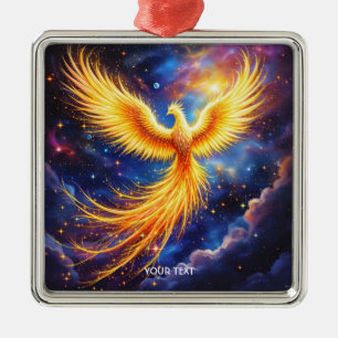 Fantasy Phoenix Stars Space Metal Ornament
