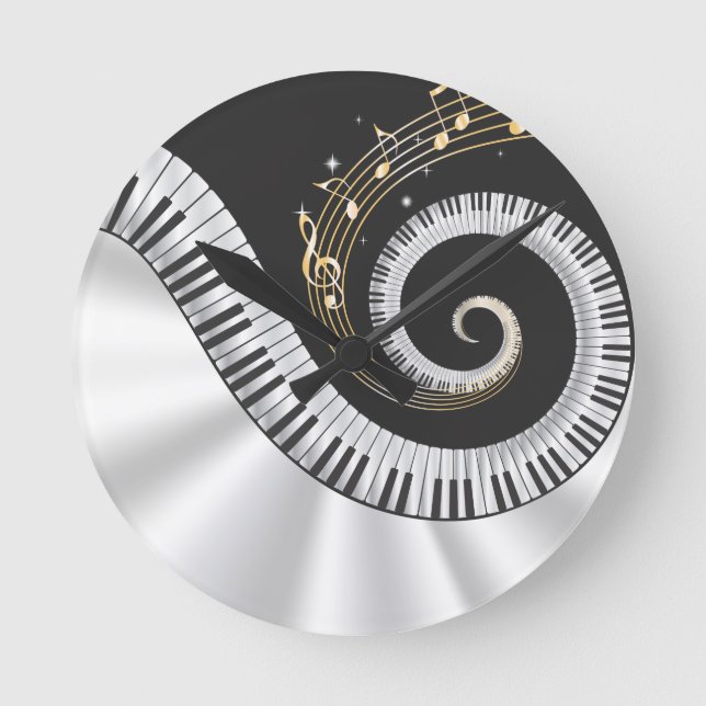 Fantasy Piano Music Lovers Wall Clock (Front)