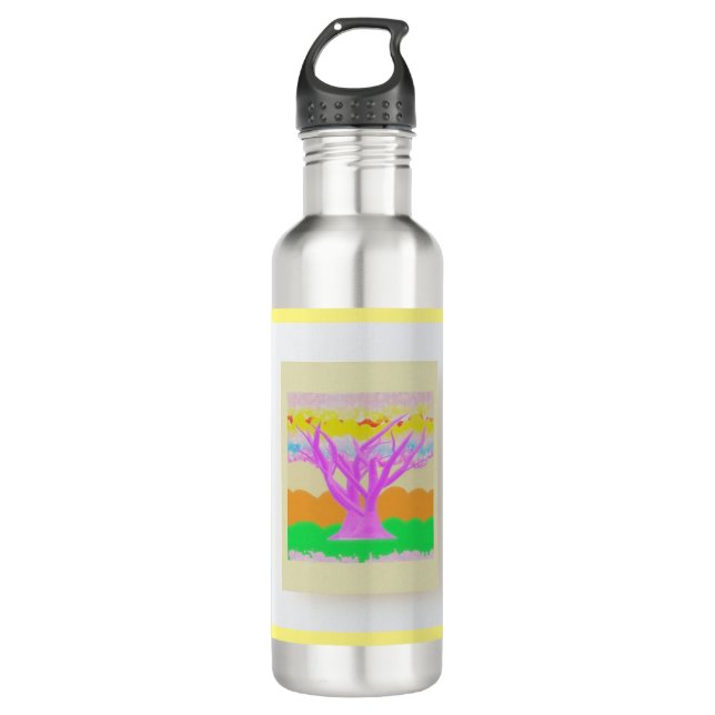 Fantasy picture parade with soft paster colours 710 ml water bottle (Front)