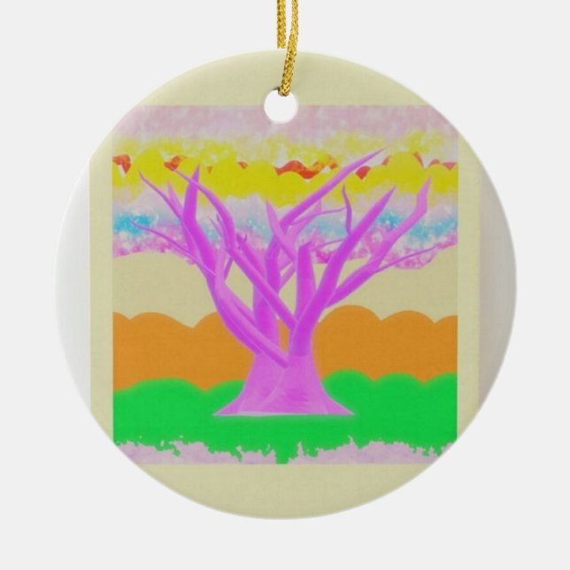 Fantasy picture parade with soft paster colours ceramic ornament (Front)