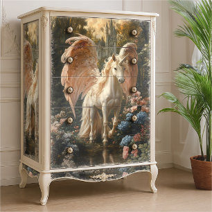 Fantasy Pink and Blue forest Unicorn Decoupage Tissue Paper