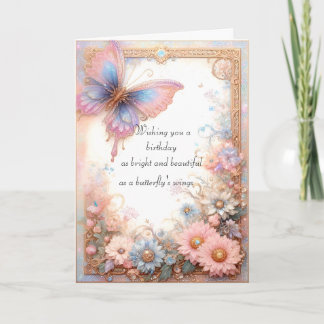 Fantasy Pink Butterfly Card