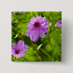 Fantasy Pink Dahlia 2 Inch Square Button