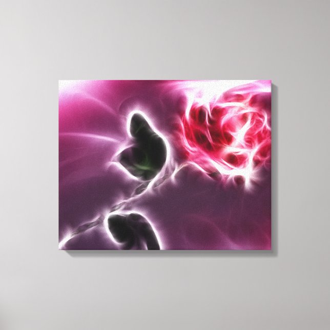 Fantasy Pink Rose Floral Wrapped Canvas (Front)