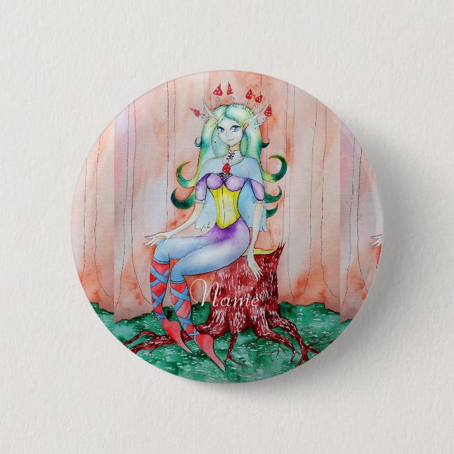 Fantasy Pixie Fairy Thunder_Cove 2 Inch Round Button (Front)