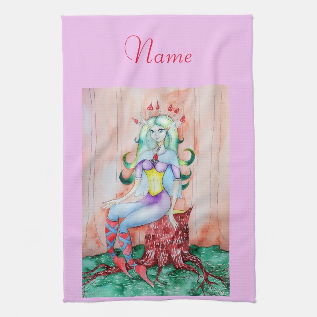 Fantasy Pixie Fairy Thunder_Cove Kitchen Towel (Vertical)
