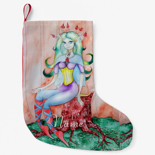 Fantasy Pixie Fairy Thunder_Cove  Small Christmas Stocking (Front)