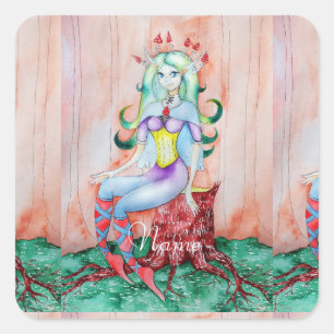 Fantasy Pixie Fairy Thunder_Cove Square Sticker