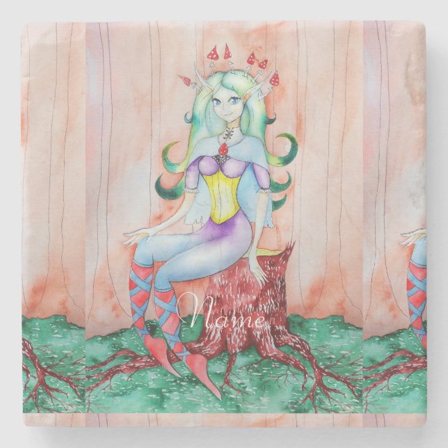 Fantasy Pixie Fairy Thunder_Cove Stone Coaster (Front)