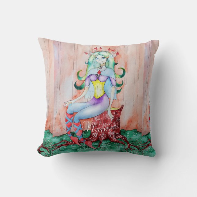 Fantasy Pixie Fairy Thunder_Cove Throw Pillow (Front)
