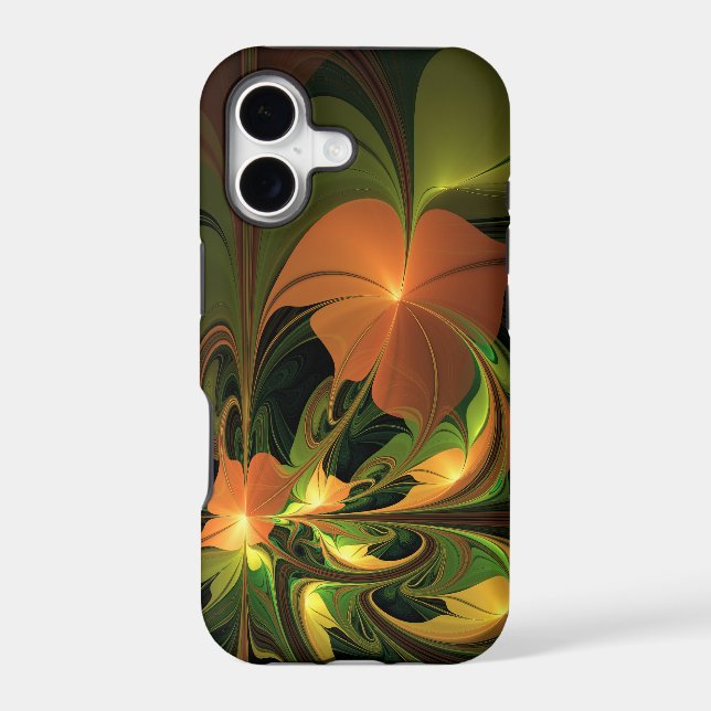 Fantasy Plant Abstract Green Rust Brown Fractal (Back)