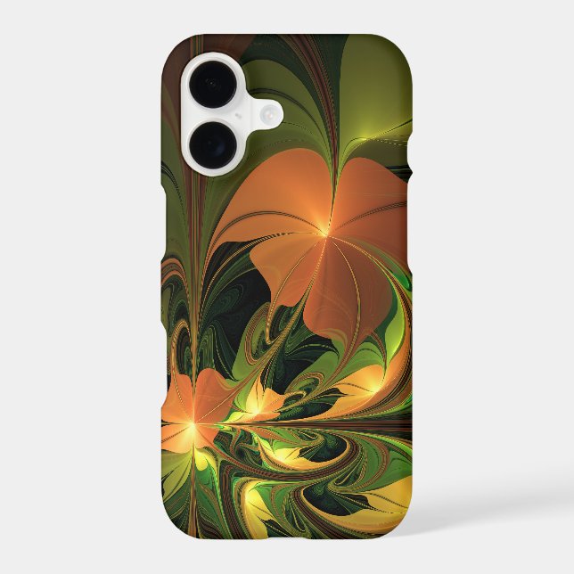 Fantasy Plant Abstract Green Rust Brown Fractal (Verso)