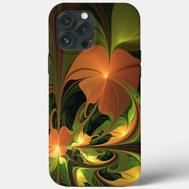 Fantasy Plant Abstract Green Rust Brown Fractal Case-Mate iPhone Case (Back)