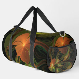 Fantasy Plant Abstract Green Rust Brown Fractal Duffle Bag
