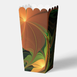 Fantasy Plant Abstract Green Rust Brown Fractal Favor Box