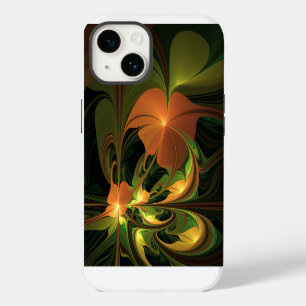 Fantasy Plant Abstract Green Rust Brown Fractal iPhone 14 Case