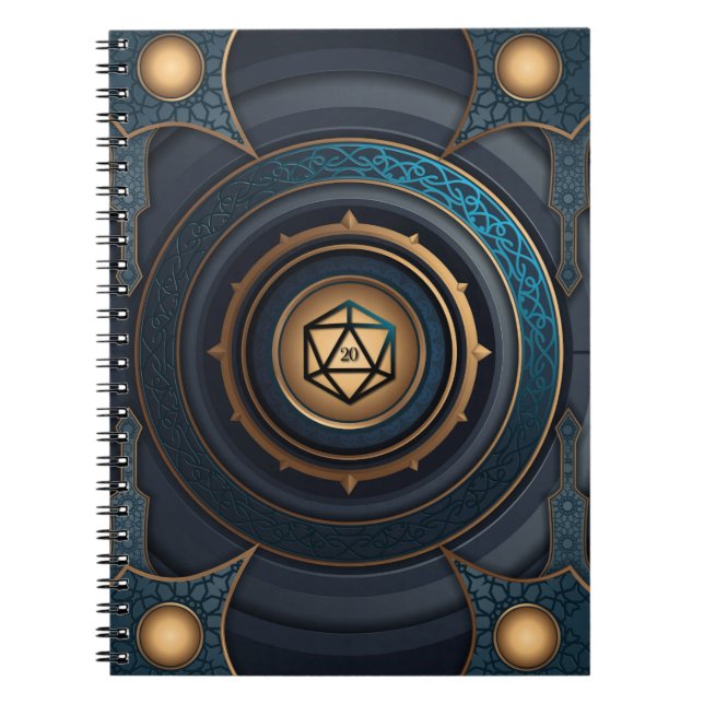Fantasy Polyhedral D20 Dice Tabletop RPG Notebook (Front)