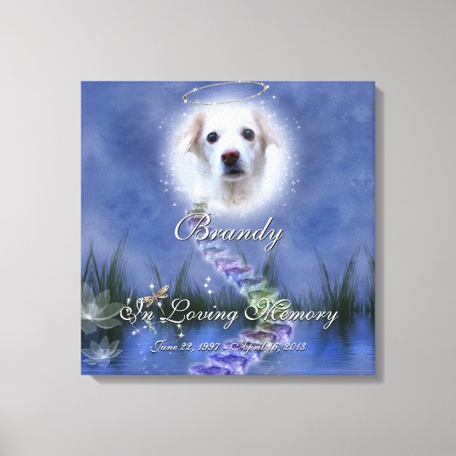 Fantasy Pond Add Your Pet Photo Memorial Canvas Print (Front)