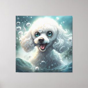 Fantasy Poodle - Premium Wrapped Canvas (Gloss)