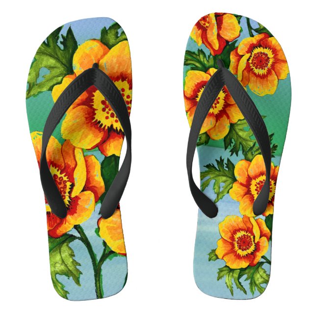 Fantasy Poppies   Flip Flops (Footbed)