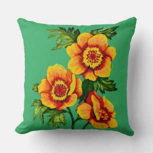 Fantasy Poppies Throw Pillow