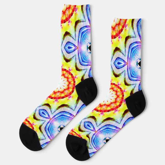 Fantasy Priest Mage Magical Vibrant Mandela Socks (Left)