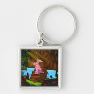 fantasy priest woman with crystal flower jungle keychain