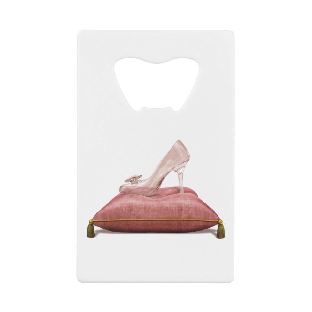 Fantasy Princess Glass Slipper Cinderella Credit Card Bottle Opener (Front)