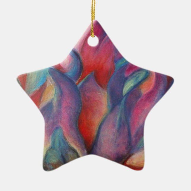 Fantasy Protea Ceramic Ornament (Front)