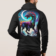 Fantasy Rainbow Dragon With Moon Hoodie
