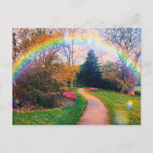Fantasy Rainbow Garden Postcard