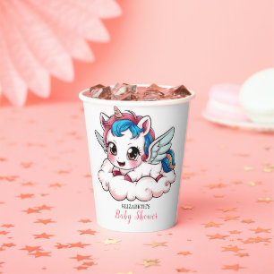 Fantasy Rainbow Unicorn Baby Shower Paper Cups
