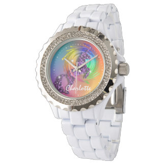 Fantasy Rainbow Unicorn Personalized Watch